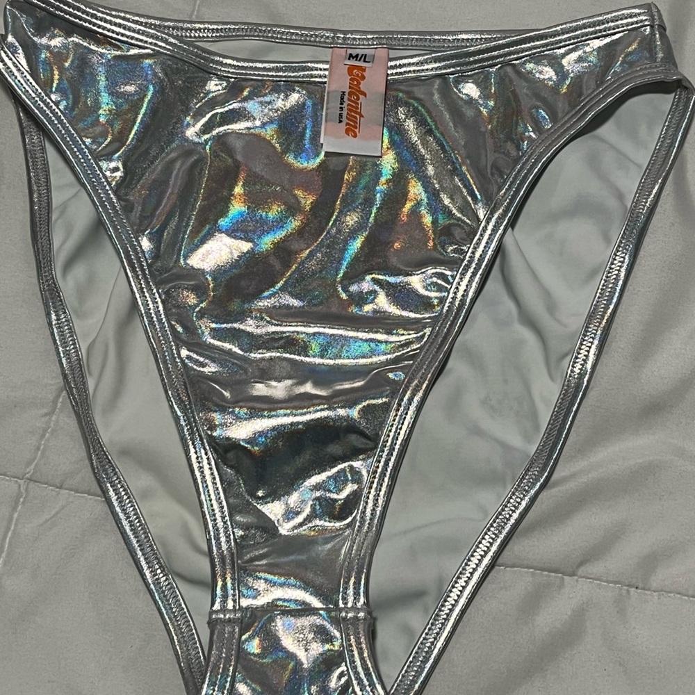 J Valentine high waisted holographic bottoms